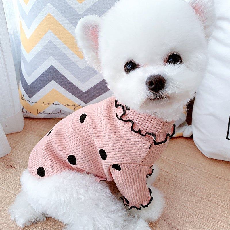 Cozy Polka Dot Turtleneck Shirt for Small to Large Dogs - Pawfect Escape