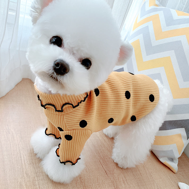 Cozy Polka Dot Turtleneck Shirt for Small to Large Dogs - Pawfect Escape