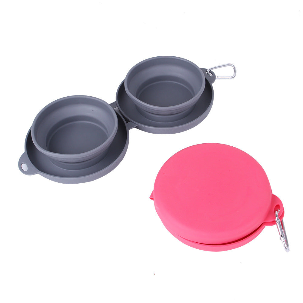 Foldable Double Bowl for Cats & Dogs – Travel & Spill-Proof - Pawfect Escape