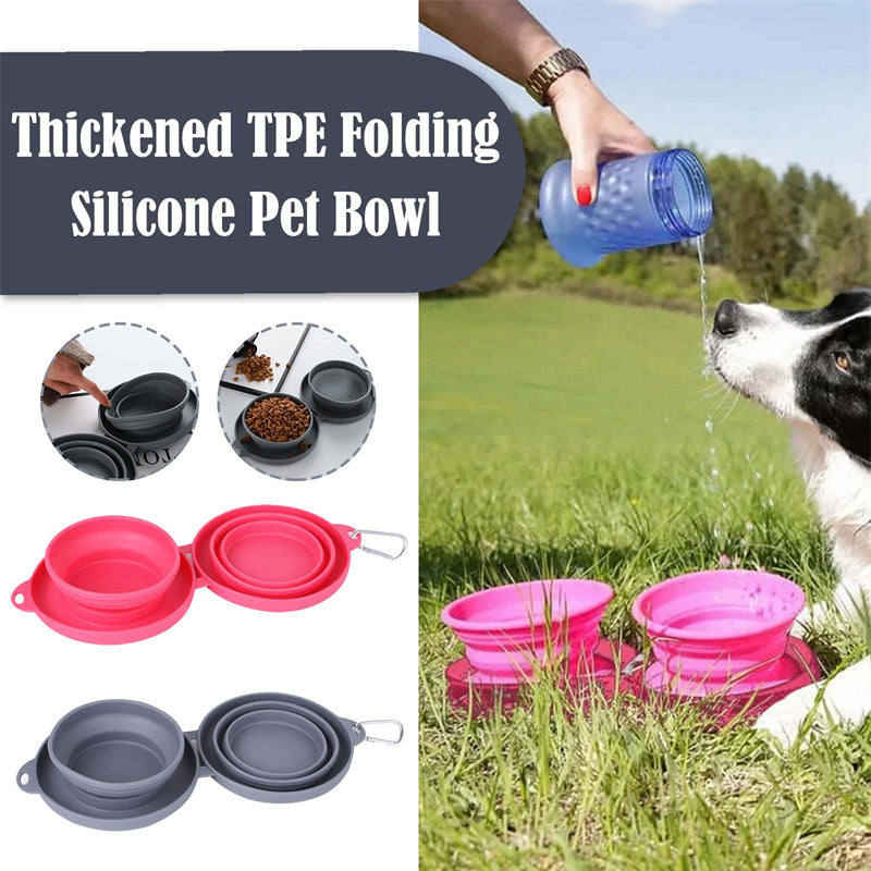 Foldable Double Bowl for Cats & Dogs – Travel & Spill-Proof - Pawfect Escape