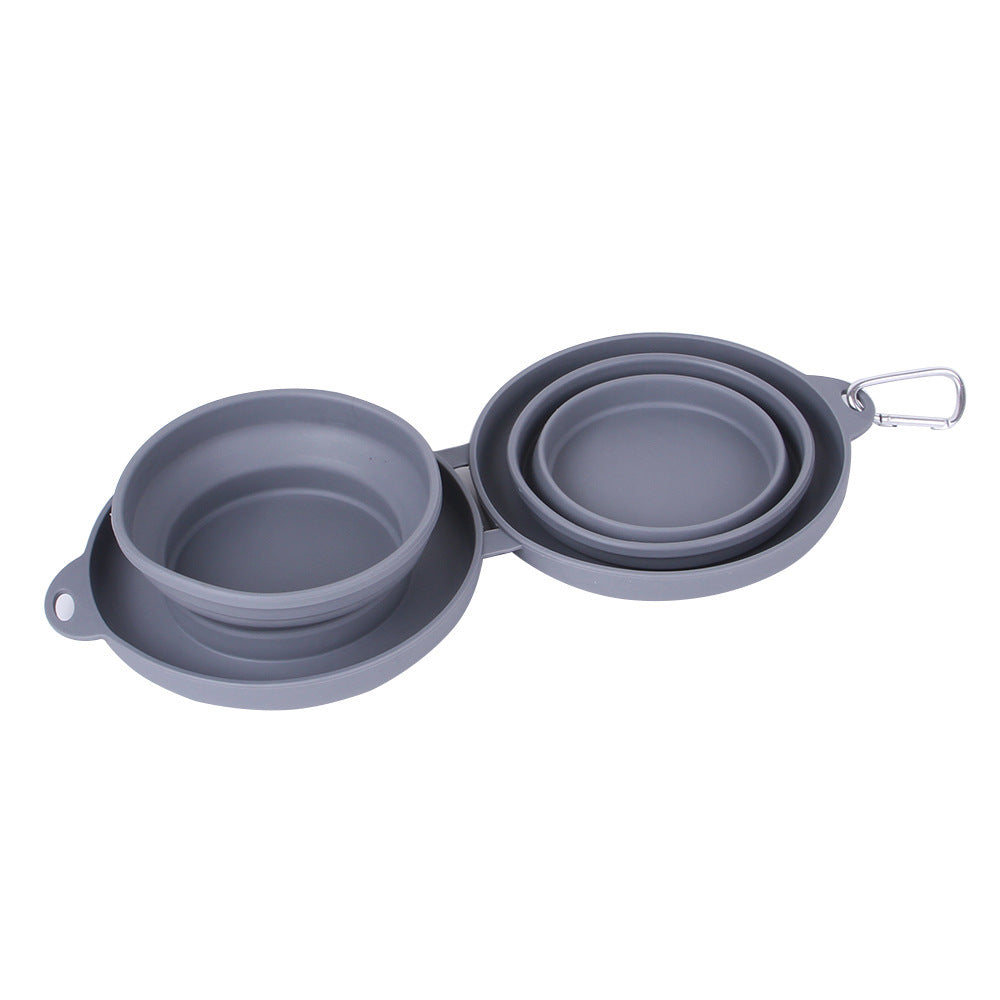 Foldable Double Bowl for Cats & Dogs – Travel & Spill-Proof - Pawfect Escape