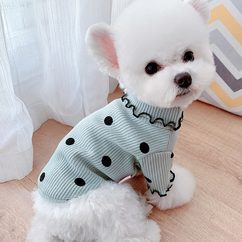 Cozy Polka Dot Turtleneck Shirt for Small to Large Dogs - Pawfect Escape