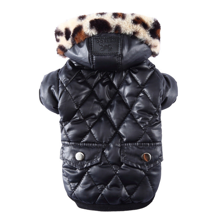 Stylish Winter Dog Coat with Fur Collar - Warm & Fashionable - Pawfect Escape